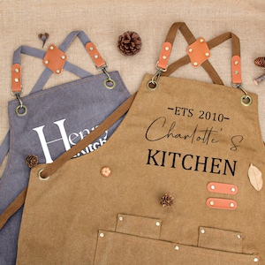 Personalized Embroidery Kitchen Apron,Custom Embroidery Gift,Custom Waterproof Apron,Kitchen Apron with Name,Gift For Baker,Coffee Apron