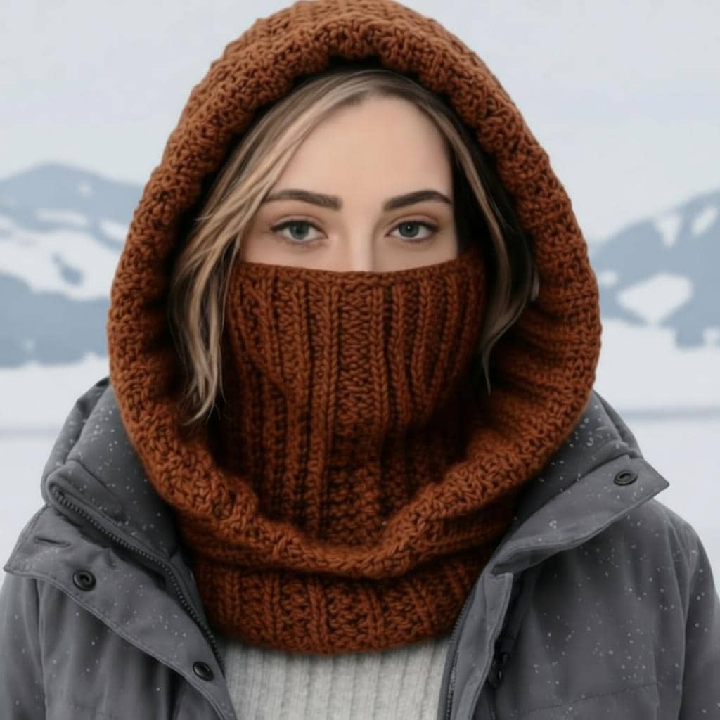 Beginner Balaclava Turtleneck Hoodie Crochet Pattern