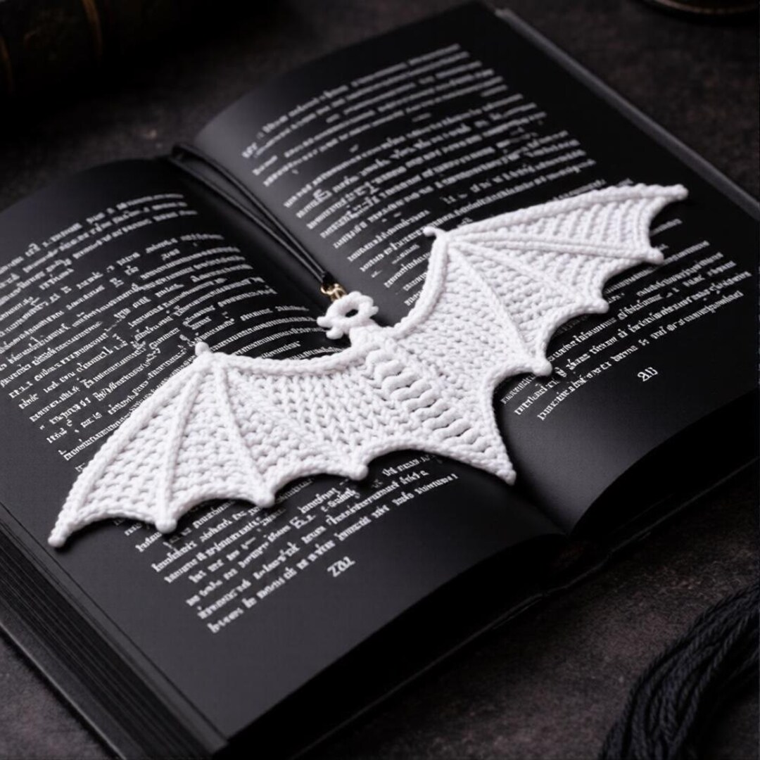 Gothic Bat Wing Bookmark Crochet Pattern | Dark Academia Bookish ...
