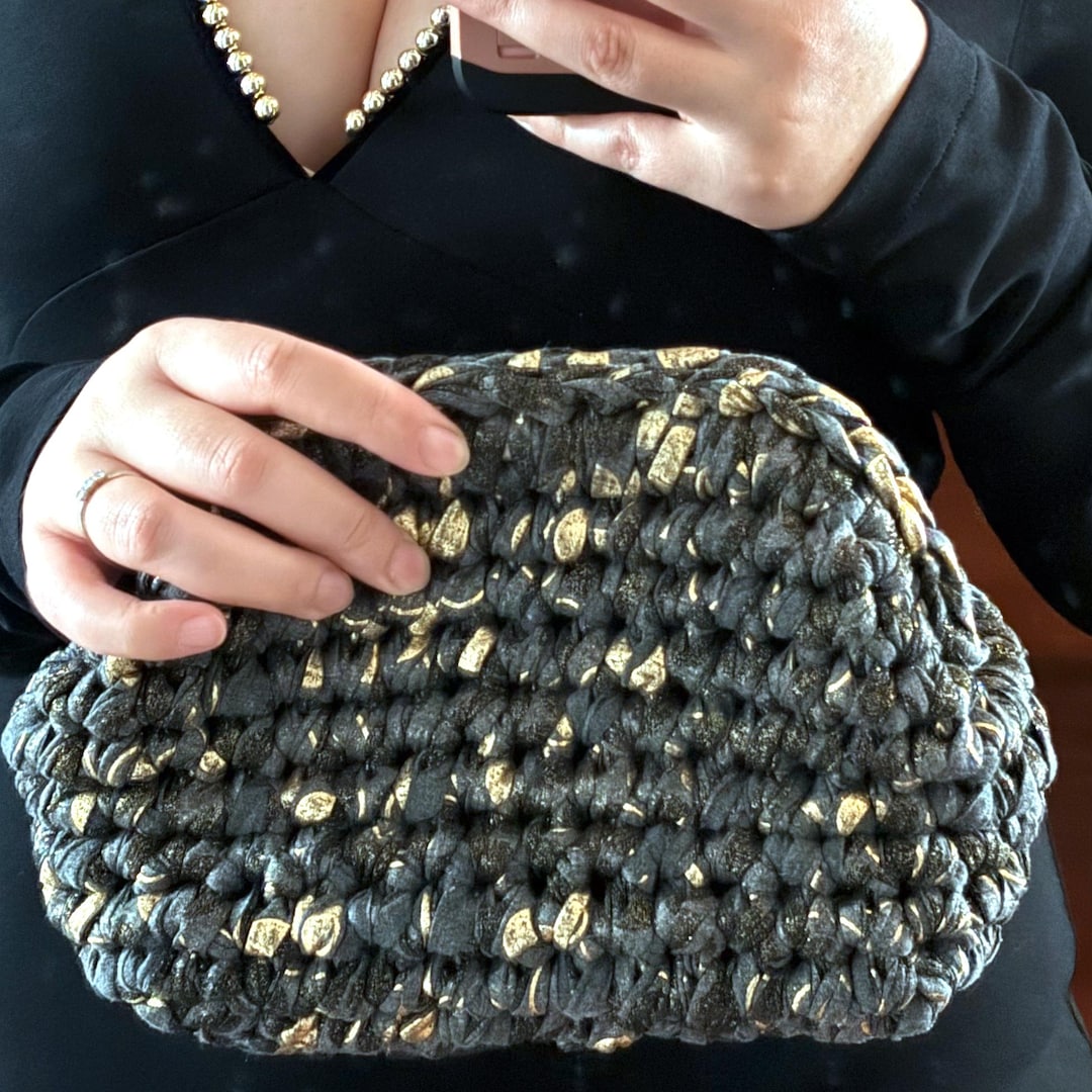 Thread Purses Elegant Crochet Bag With Gold Thread - Handmade Evening Clutch Bag - Etsy