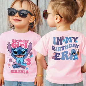 Custom Disneyworld Stitch Kids Birthday Shirts, Birthday Girl Shirt, Birthday Boy Shirt, Stitch Birthday Girl Shirts, Stitch Custom Birthday