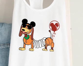 Toy Story Slinky Dog Racerback, Disney Toy Story Tank Top, Mickey Ears Slinky Dog Tee, Disney Birthday Gift,You've Got Friend in Me Tank Top