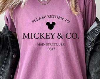 Please Return to Mickey & Co Unisex Shirts, Disney Trip Sweatshirt, Cute Disney Mickey Youth Sweatshirt, Disneyworld Shirt, Disney Girls Tee