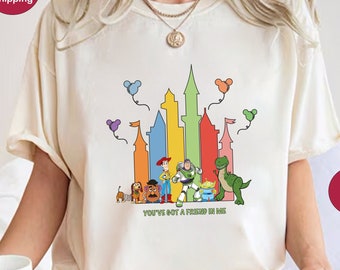 Chemise Toy Story Château Disney, chemise Disney, chemise Vous avez un ami en moi, chemise personnages Toy Story, chemise Toy Story, chemise voyage Disney