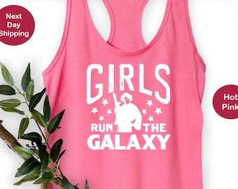 Girls Run The Galaxy Racerback, Vintage Star Wars Tank, Princess Leia Racerback, Star Wars Disney Tank, Star Wars Tank, Star Wars Girls Tank
