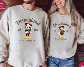 Disney Couples Mickey And Minnie Christmas Sweatshirt, Mickey's Very Merry Xmas Party Sweatshirt, Disneyland Vacation Sweater, Holiday Gifts