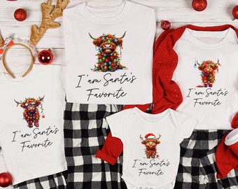 Family Christmas Cow T-Shirts, Group Matching Cow Christmas Shirt, Funny Highland Cow Christmas T-Shirt, Mooey Christmas Heifer Farm T-Shirt