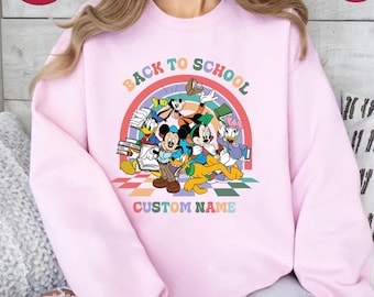 Custom Back To School Sweatshirt, Custom Disney Sweatshirt, First Day Of School Sweatshirt, Mickey And Friends Sweatshirt, Elementary School