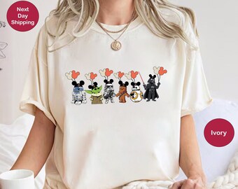 Disney Star Wars T-Shirt, Star Wars Mickey Balloon Shirt, Disney Shirt, Star Wars Characters, Mickey Mouse Shirt, Comfort Colors Disney Gift