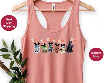 Disney Star Wars Racerback Tank, Star Wars Mickey Balloon Tank, Star Wars Characters  Racerback Tank, Mickey Mouse Tank, Star Wars Girl Gift