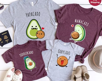 Family Matching Avacado Shirt, Mamacado Shirt, Papacado Tee, Babycado Onesie, Toddlercado, Pregnancy Announcement, Couple Shirt, Baby Shower