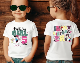 Custom Disney Minnie Birthday Shirts, Birthday Girl Shirt, In My Birthday Era Shirt, Disney Birthday Girl Shirt,Custom Name And Age Birthday
