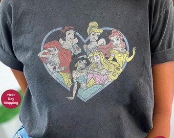 Vintage Princess Shirt, Comfort Colors Retro Princess Tour Shirt, Vintage Disney Shirt, Rapunzel Shirt, Ariel Shirt, Cinderella Shirt,Aurora