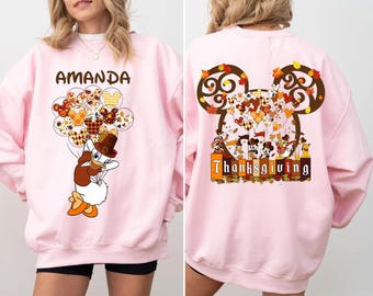 2024 Disney Mickey And Friends Thanksgiving Sweatshirt, Thanksgiving Fall Sweater, Disney Family Thanksgiving Youth Hoodie, Matching Sweater