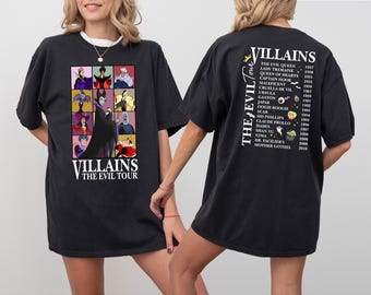 Villains Evil Tour Vintage Disney Shirt, Comfort Colors Disney Evil Queens Tee, Retro Disney Villains Characters Shirt, Evil Friend Matching