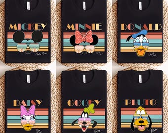 Mickey And Friends Summer Vibes T-Shirt, Custom Disney Tee, Disney Trip Shirt, Disney Family Matching Tee,Disneyland Summer Trip Group Shirt