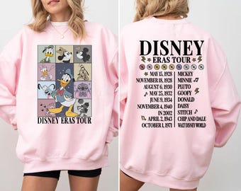 Disneyland Eras Tour Donald Duck Sweatshirt, Mickey And Friends Hoodie, Retro Walt Disneyworld Tee, Disney Eras Tour Youth Sweatshirt,Stitch