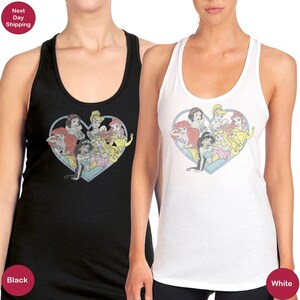 Vintage Princess Racerback Tank, Retro Princesses Tour Tank Top, Vintage Disney Tank Top, Rapunzel Tank Top, Ariel Tank Top,Cinderella  Tank