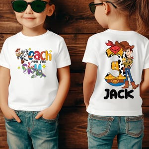 Custom Toy Story Birthday Boys Shirt, Toy Story Reach For The Sky T-Shirt, Disney Toy Story Birthday Shirts, Family Birthday Matching Shirts
