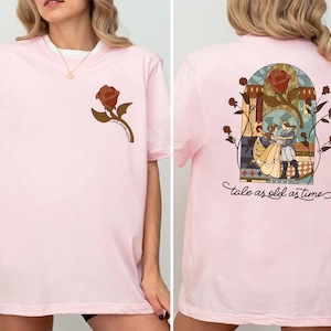Comfort Colors Retro Tale As Old As Time Shirt, Disney Princess T-Shirt, Beauty And The Beast Shirt, Princess Belle Tee, Valentines Day Gift