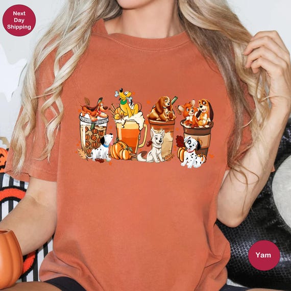 Halloween Dogs Coffee Shirt, Fall Coffee Shirt, Dog Lover Tank Top, Pumpkin Spice Latte Drink Cup Shirt, Halloween Shirt, Coffee Lover Shirt
