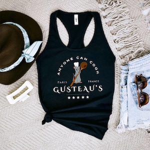 Anyone Can Cook Racerback Tank Top, Ratatouille Tank Tops, Disney Remy Tank Top, Remy Paris Checkerboard Racerback, Disney Cook Lovers Gifts