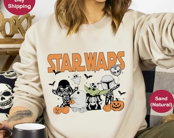 Star Wars Halloween Sweatshirt, Vintage Halloween Sweater, Disney Halloween Sweatshirts, Disney Family Halloween, Star Wars Halloween Hoodie