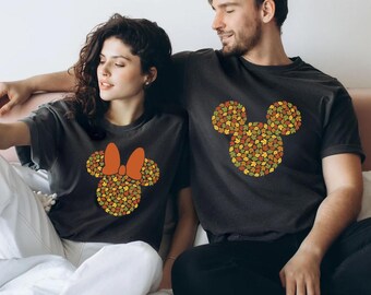 Disney Fall T-Shirt, Mickey And Minnie Thanksgiving Shirt, Disney Couple Fall Shirts, Custom Disney Thanksgiving Tee, Thankful Shirt, Autumn