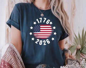 Made in America Shirt, Patriotic USA Flag Tee, America 250th Anniversary T-Shirt, Patriotic Gift, 4th of July Shirt, Independence Day Top