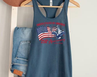 America 250th Anniversary Tank Top, Patriotic Eagle Tee, Distressed 4th Of July Racerback, American Flag Top, Patriotic Gifts, Independence