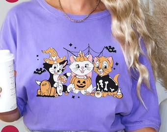 The Aristocat Marie Toulouse Berlioz Disney Halloween Shirt, Funny Pumpkin Racerback, Disney Halloween Party Tank, Halloween Cat Lover Shirt
