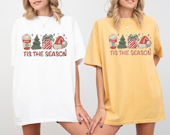 Comfort Colors Tis The Season Xmas Shirts, Christmas Tis The Season Shirt, Merry Christmas Tee, Christmas T-Shirt,Cute Winter Shirt,Xmas Tee