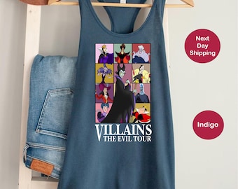 Villains Evil Tour Vintage Disney Racerback, Disney Evil Queens Tank Top, Retro Disney Villains Characters Shirt, Evil Friend Matching Top