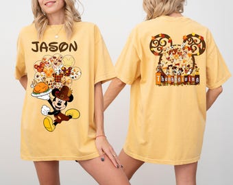 2024 Disney Mickey And Friends Thanksgiving Shirt,Thanksgiving Fall Trip,Disney Family Thanksgiving Matching Disney Gift Shirt,Disney Custom
