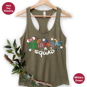 Disney Birthday Racerback Tank Top, Birthday Disney Tank Top, Disney Birthday Squad Tank, Disney Birthday Party Shirts, Birthday Group Shirt