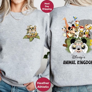 Comfort Colors Mickey And Friends Safari Shirt, Two-Sided Disney Animal Kingdom Shirt, Disney Family Safari Shirt, Animal Kingdom Sweatshirt