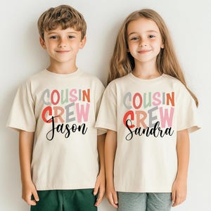 Personalized Groovy Cousin Crew Kids Shirt - Retro Custom Matching Cousins Shirts - Cousin Trip - Boho Natural Kids Youth & Adult Shirts