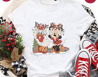 Disney Besties Christmas Shirt, Minnie And Daisy Christmas Gift, Christmas Disney T-shirt, Family Matching Disneyland Vacation Tee,Xmas Gift