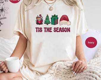 Comfort Colors, Tis The Season Shirts, Christmas Tis The Season Shirts, Merry Christmas Shirts, Christmas Shirts, Cute Winter Shirt,Xmas Tee