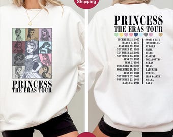 Princess Eras Tour Sweatshirt, Disney Trip Sweatshirt, Disney Princess Tour, Disney Girl Trip, Disney Women Sweatshirt, Disney Eras Tour Top