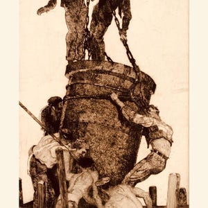 1933 Vintage James Allen Etching Lithograph, "Brazilian Builders," Award Winning Depression Era Art/Digital Download Art/Rare Artwork
