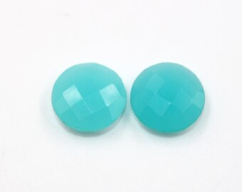 Size 18x13mm 3 Match Pair Side Drilled Aqua Blue Chalcedony Teardrops