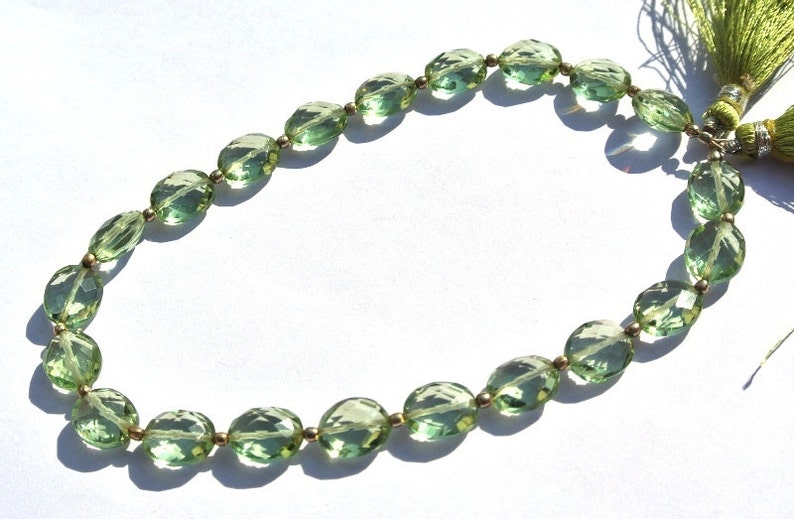 Wire Wrapping 21 Pcs 10x8mm Green Amethyst Quartz Faceted Oval Briolettes DIY Jewelry Making Loose Gemstone Beads Earrings Pair