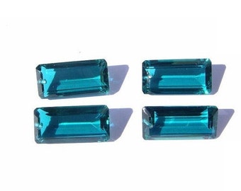 4Pcs 2 Match Pair Extremely Beautiful AAA Paraiba Teal Blue Quartz Faceted Baguette Gemstone Briolettes - Jewelry Making - Earrings Pair