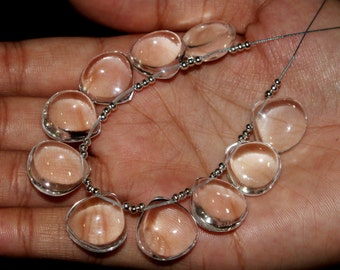 10Pcs 11mm AAA Natural Rock Crystal Quartz Smooth Heart Briolettes - Loose Gemstone Beads - DIY Jewelry Making - Earrings Match Pair CTB01