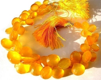 25 Pcs 10-12mm naturel calcédoine jaune coeur à facettes Briolettes - pierres précieuses en vrac - bricolage fabrication de bijoux perles - Wire Wrapping - perles