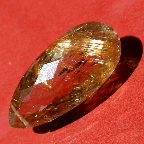 1Pcs Finest Quality Golden Rutilated Quartz Pear Shape Cut Stone Briolettes 22.40 Cts 27x11mm