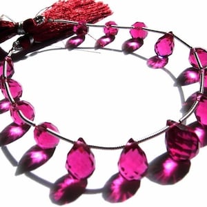 14 pz 10 x 7 - 12x9mm caldo quarzo rosa sfaccettato Teardrop Briolettes - pietra preziosa allentata - gioielli fai da te fare perline - perline - perline di avvolgimento di filo
