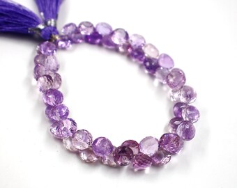 7" Natural Pink Amethyst Faceted Onion Briolettes - 7-8mm - Pink Amethyst beads - Semi Precious Stone Beads - Wholesale Gemstone  Beads