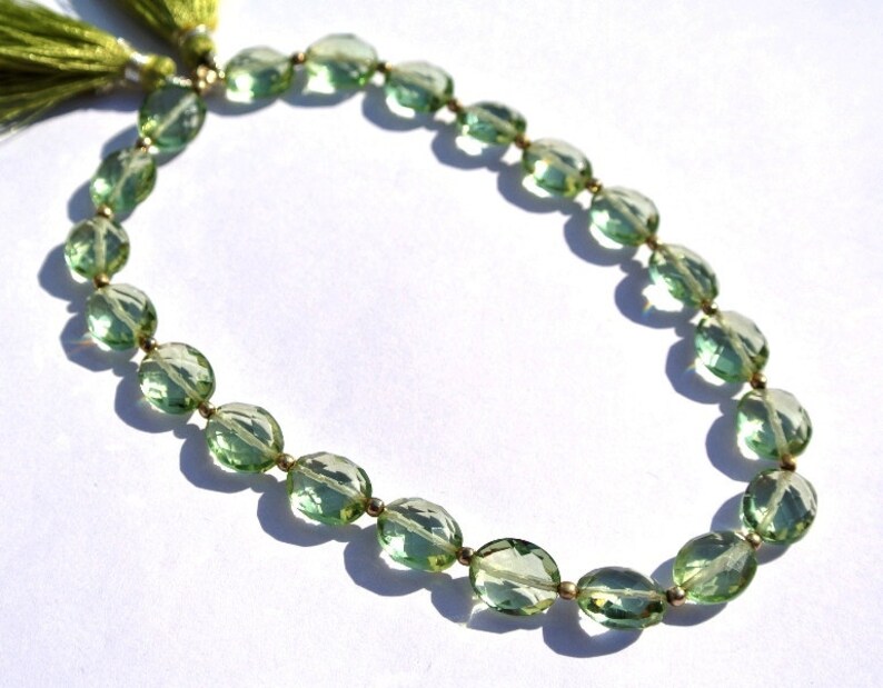 Wire Wrapping 21 Pcs 10x8mm Green Amethyst Quartz Faceted Oval Briolettes DIY Jewelry Making Loose Gemstone Beads Earrings Pair